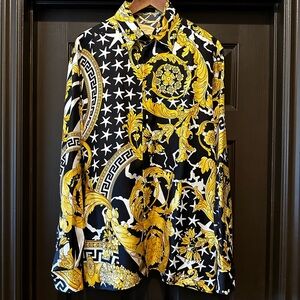 Versace Baroque Pattern Long Sleeved Shirt